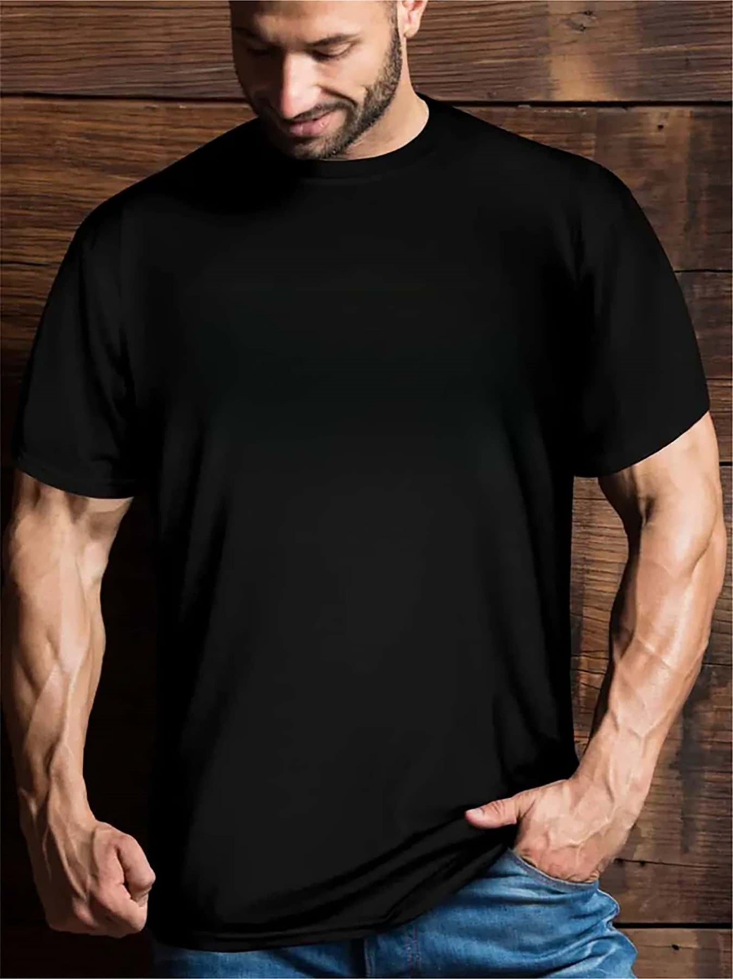 Men's T-shirt With Slim Fit, Round Neck And Short Sleeve Pattern, For Casual Summer.