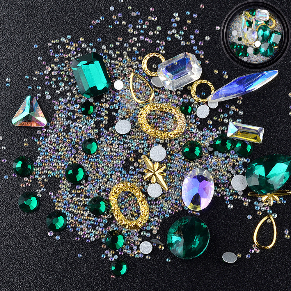 6 Boxes 3D DIY Gemstone Mix Nails Art Rhinestones Decoration Glitter For Crafts Beads