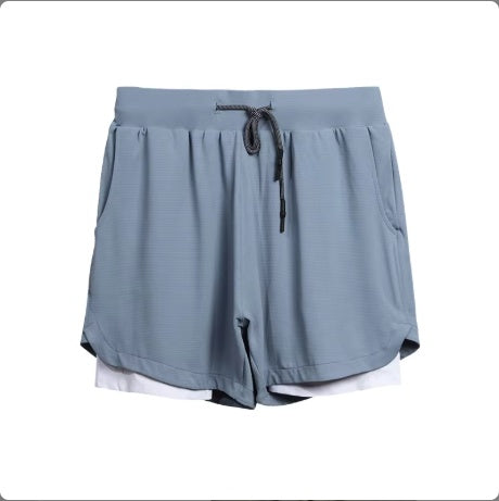 Gym Clothing Men Quick Dry 2 In 1 Men Polyester Spandex Breathable Liner Running Fitness Shorts