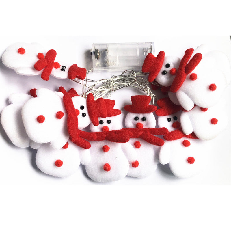 Plush Snowman Light String Christmas Tree Pendant LED Holiday Party Decoration Lantern