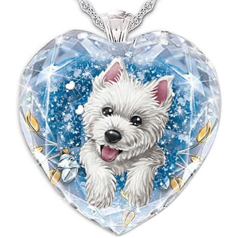 Women's Crystal Peach Heart Necklace Pendant