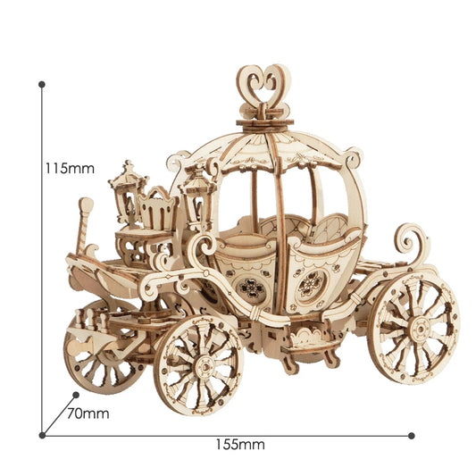 Robotime Pumpkin Cart Model 3D Wooden Puzzle Games Assembly Toys For Children Kids Girls Birthday Christmas Gift