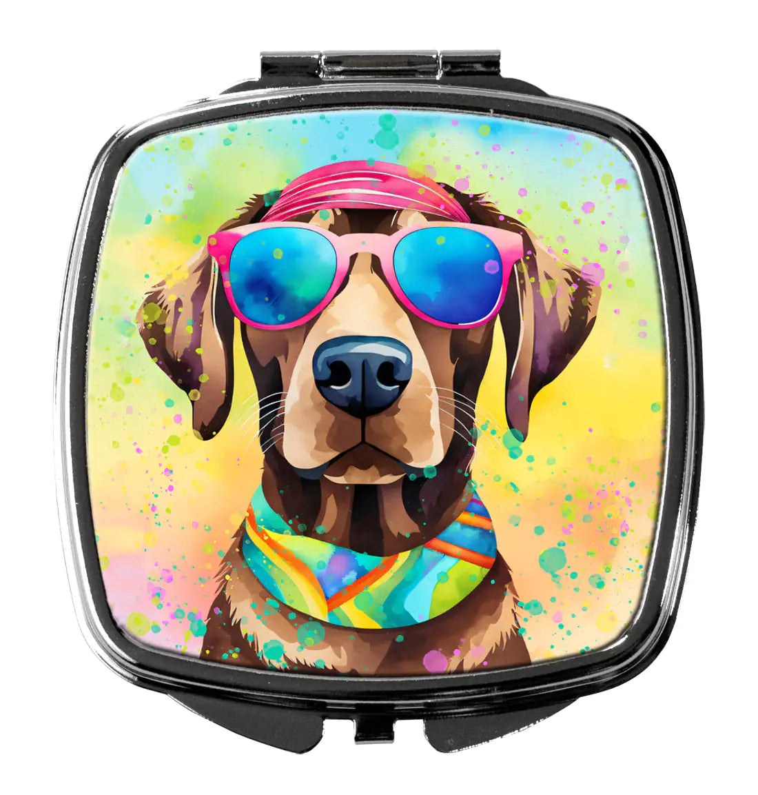 Chocolate Labrador Hippie Dawg Compact Mirror