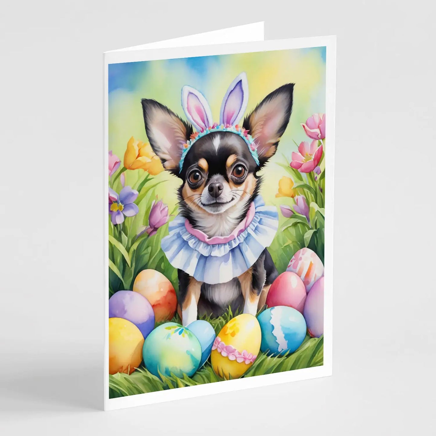 Chihuahua Easter Egg Hunt Greeting Cards Pack of 8