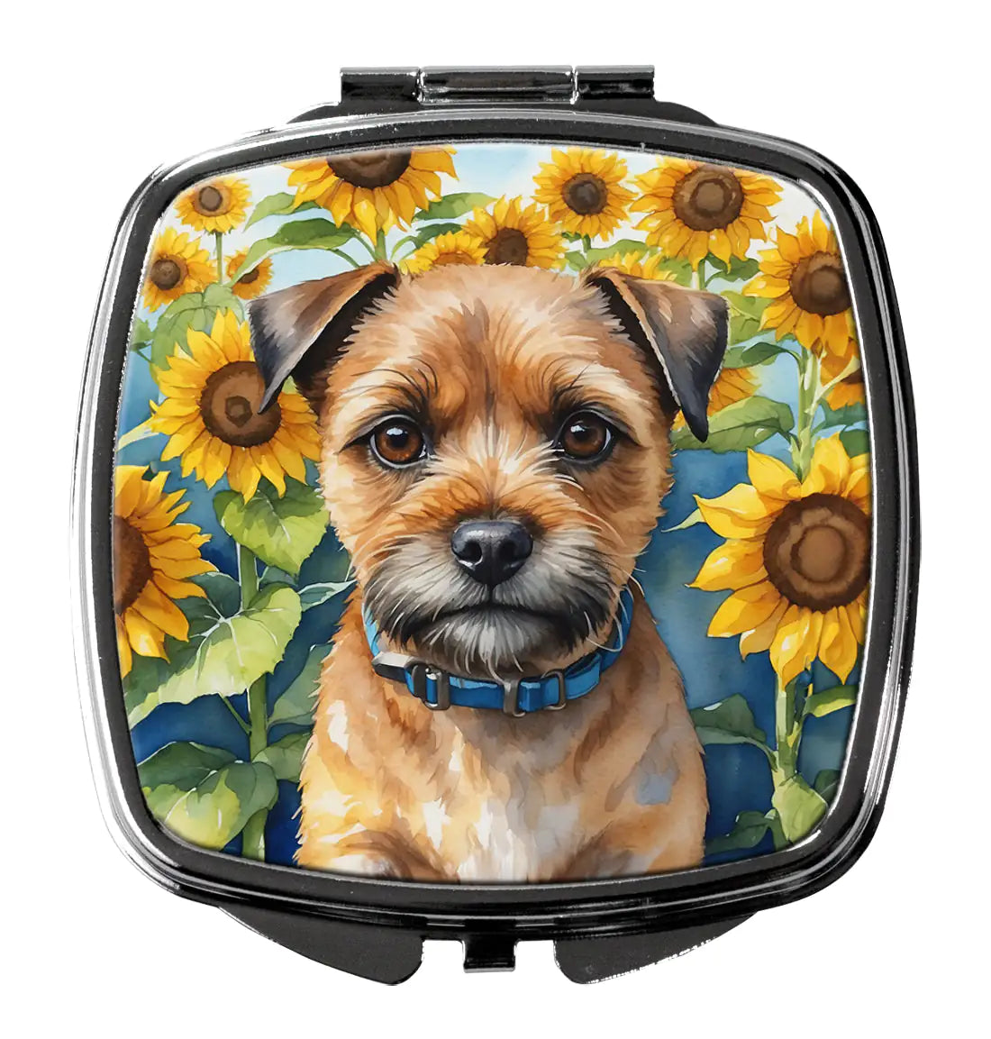 Border Terrier in Sunflowers Compact Mirror