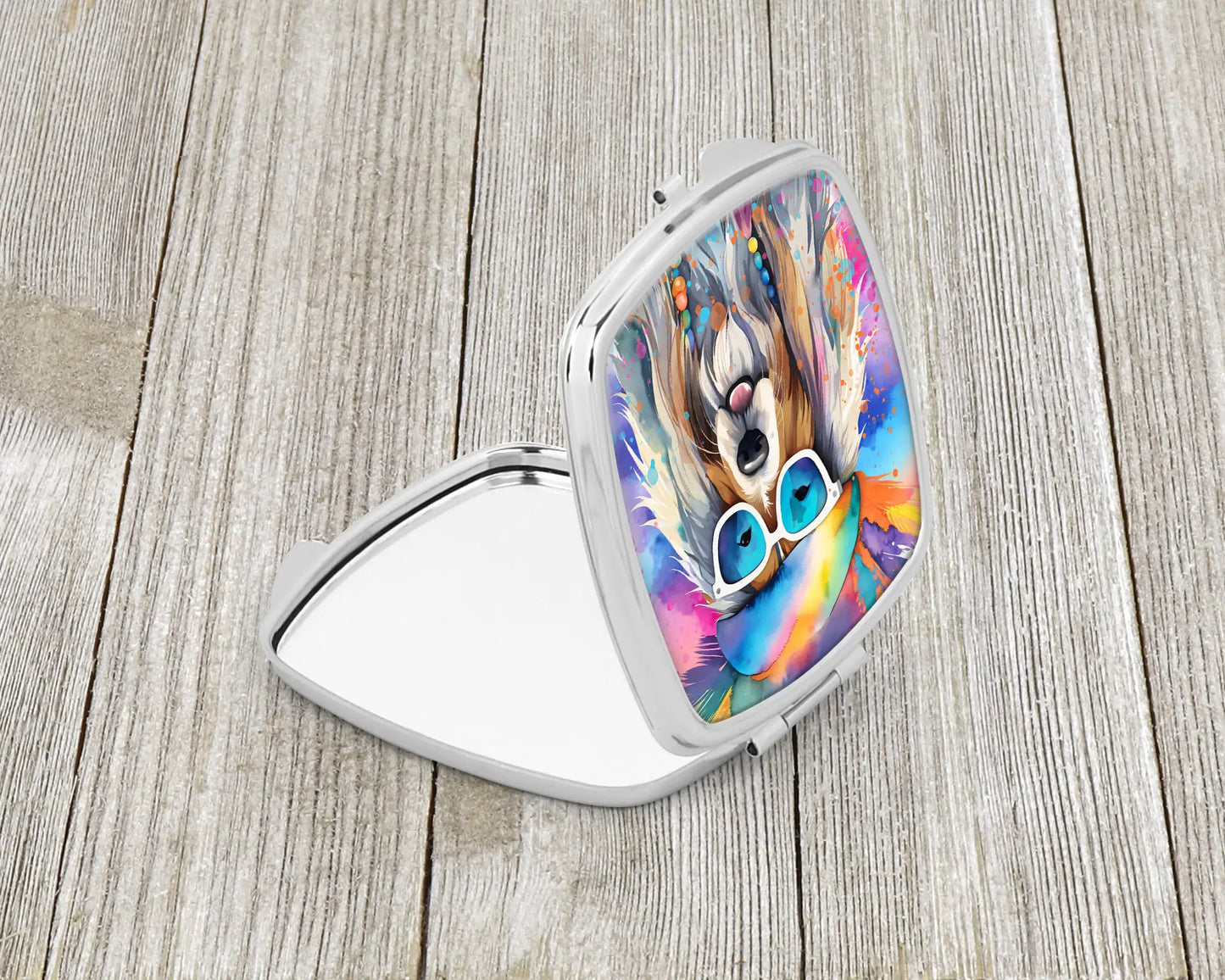 Bearded Collie Hippie Dawg Compact Mirror