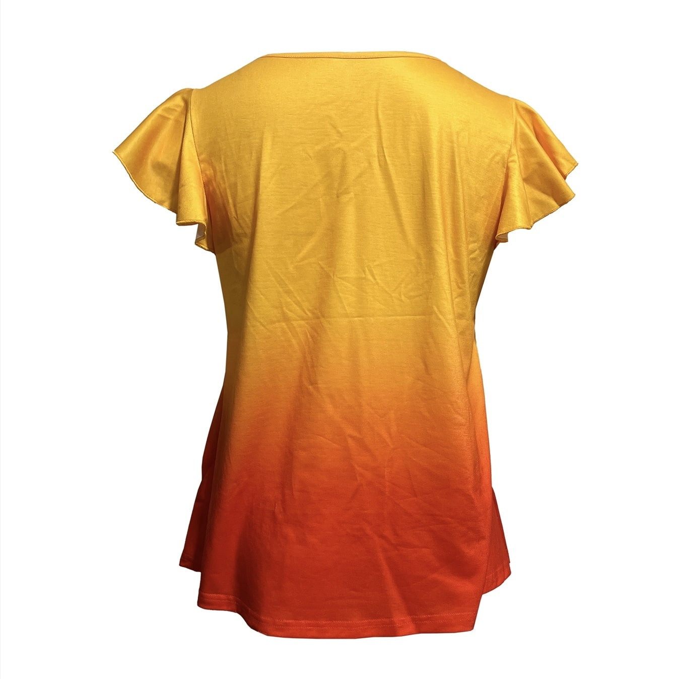 New Mixed Color Fungus Sleeves Casual Elegant Style Versatile T-shirt Top