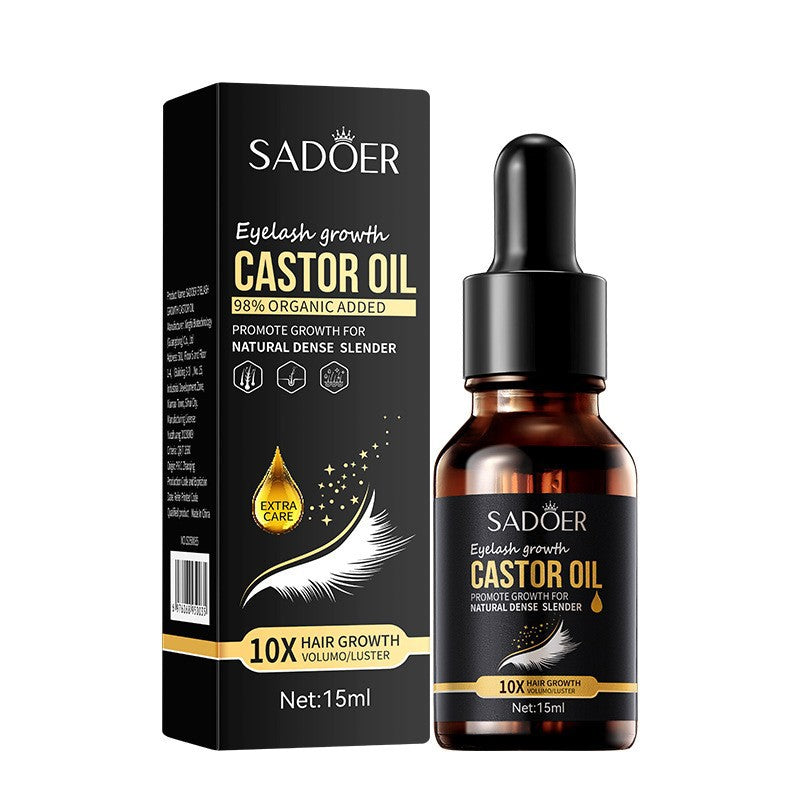 SADOER castor oil for eyelashes, bottle and box, 15 ml
