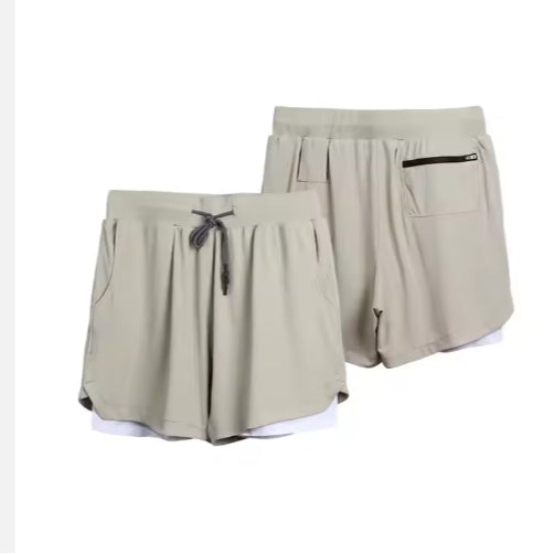 Gym Clothing Men Quick Dry 2 In 1 Men Polyester Spandex Breathable Liner Running Fitness Shorts
