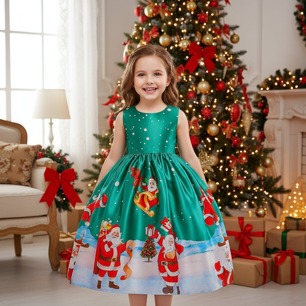 Girls print princess dress