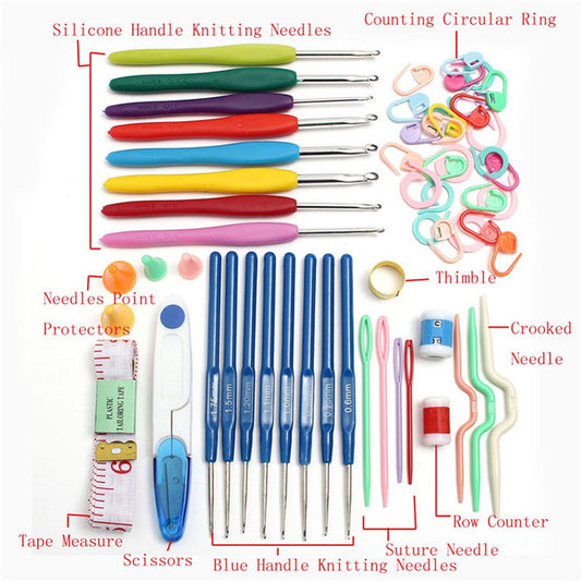 Handmade Wool Crochet Tool Set Combination Bag Metal Aluminum Yarn Needle