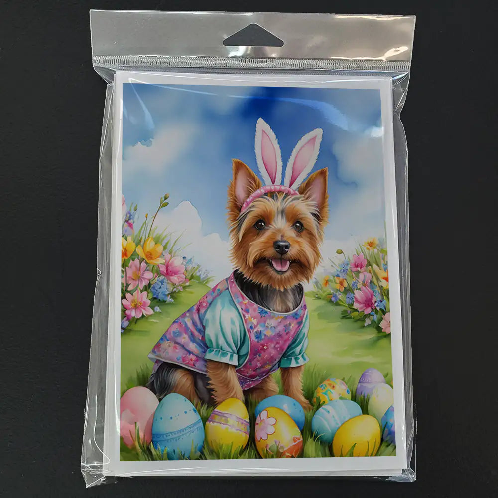 Australian Terrier Easter Egg Hunt Greeting Cards Pack of 8