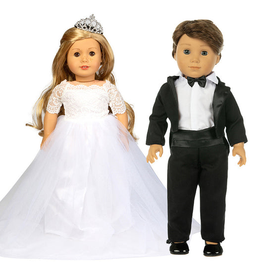 18 Inch American Girl Doll Snow White Wedding Dress Suit Suit Dress Up Doll Clothes