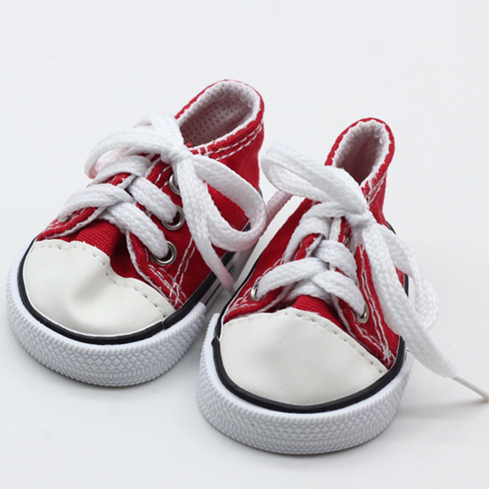 Shaf Doll Canvas Shoes American Doll Fashion Sneakers 18-inch Doll Strap Shoes