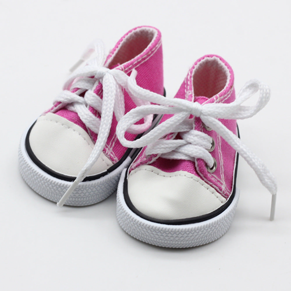 Shaf Doll Canvas Shoes American Doll Fashion Sneakers 18-inch Doll Strap Shoes