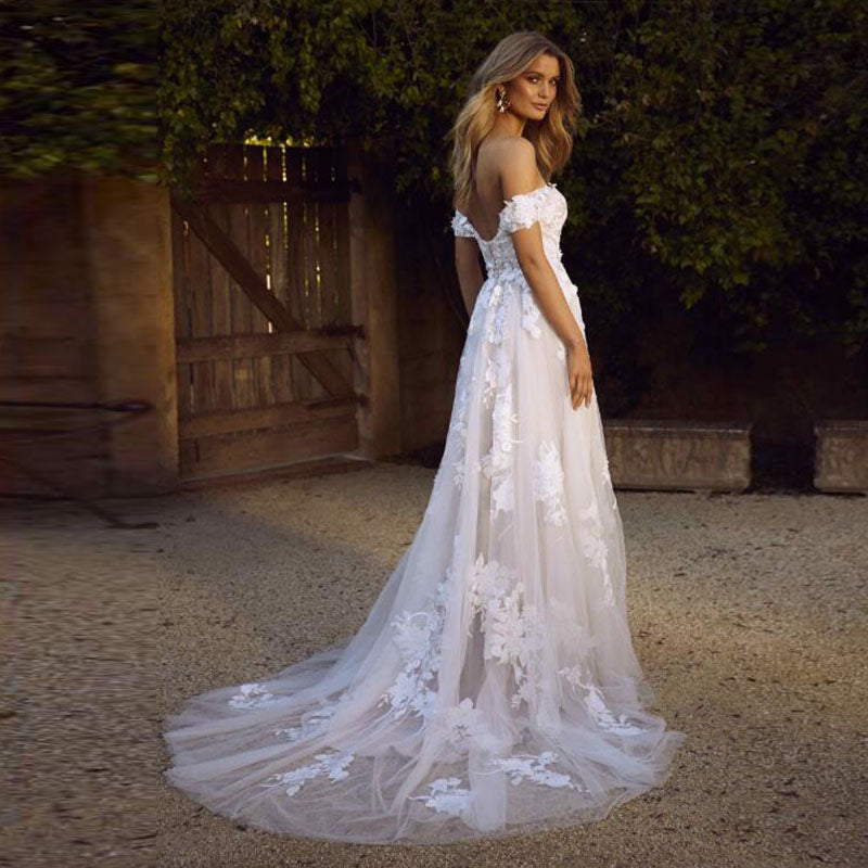 Lace Wedding Dresses Off The Shoulders A-Line Bride Dress