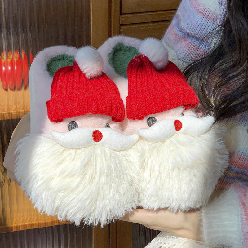 Cute Christmas Santa Claus Slipper Warm Indoor Non-slip Floor Plush Shoes