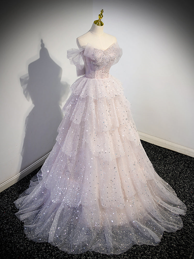 Off-the-shoulder Gown Female Host Singing dress