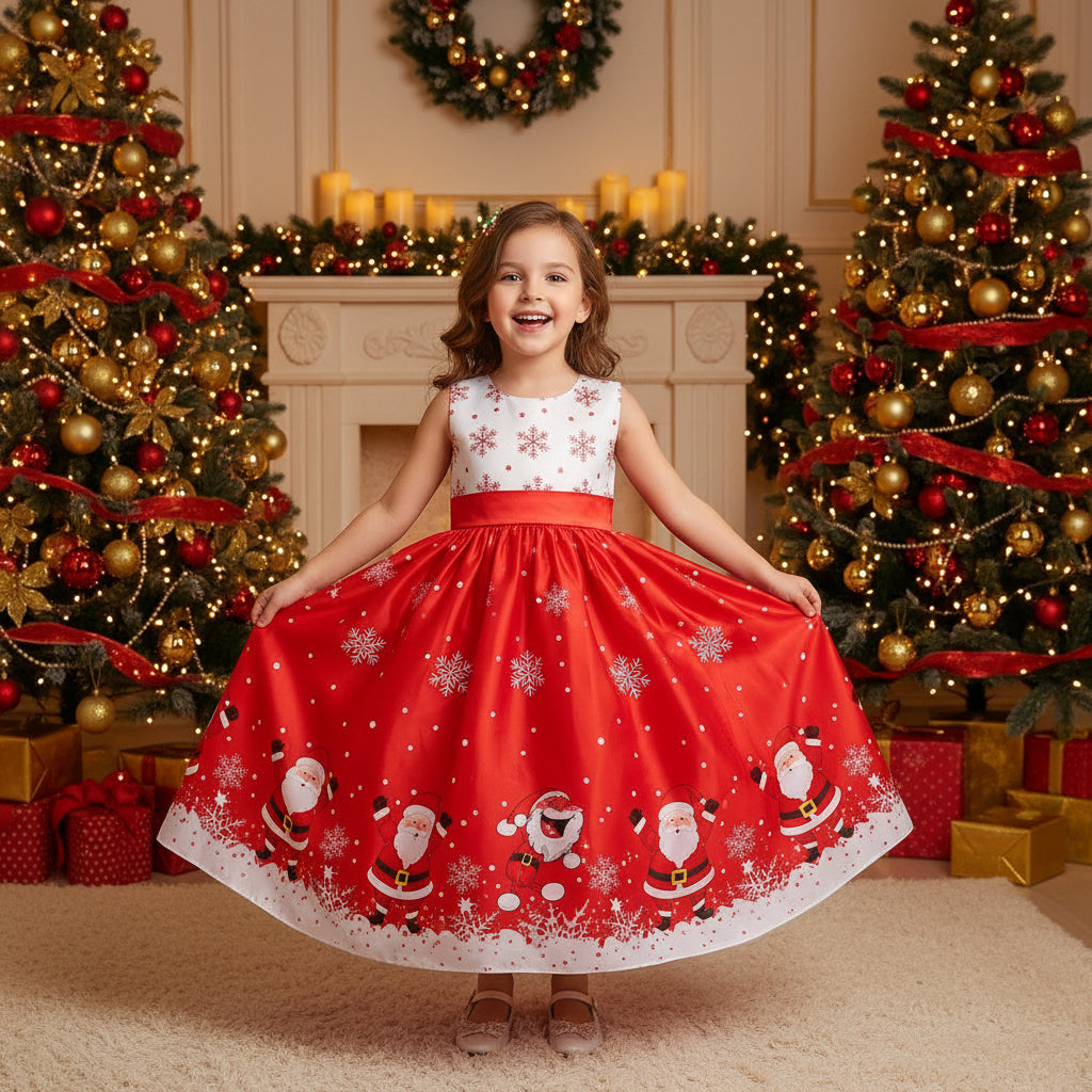 Girls print princess dress