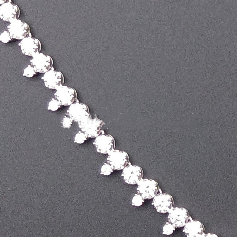 Zhou Hengfu Jewelry S925 Silver Cubic Zirconia Necklace Women
