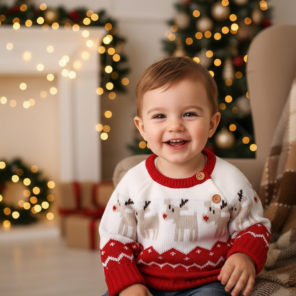 Cartoon Christmas elk sweater