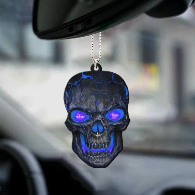 Halloween Skull Car Pendant Acrylic Flat Ornament