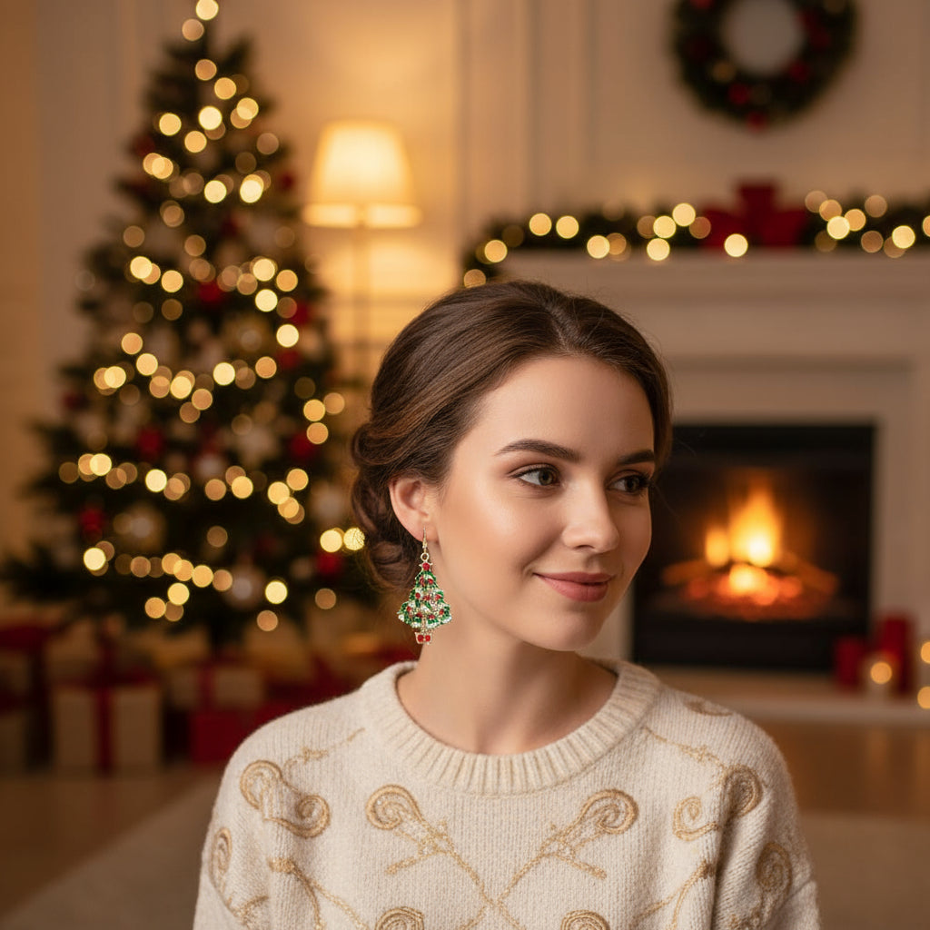 Christmas Color Oil Drop  Earrings