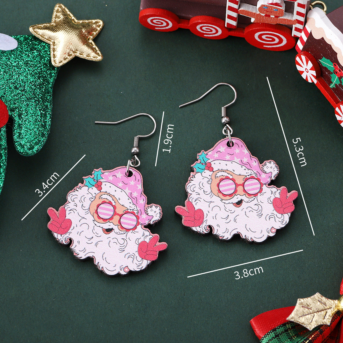 Funny Santa Claus Christmas Pendant Earrings Gift
