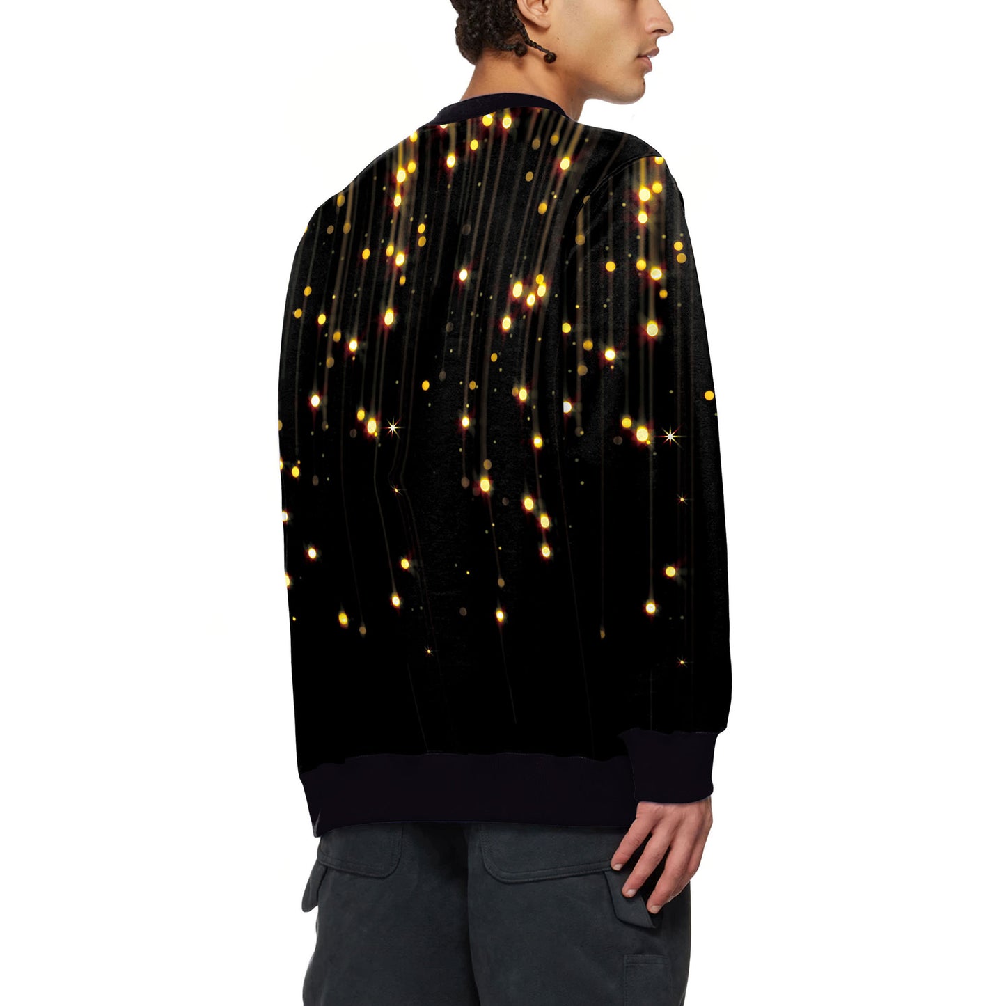 Women Men Clothing Christmas Elk Digital Printed Round Neck Sweater