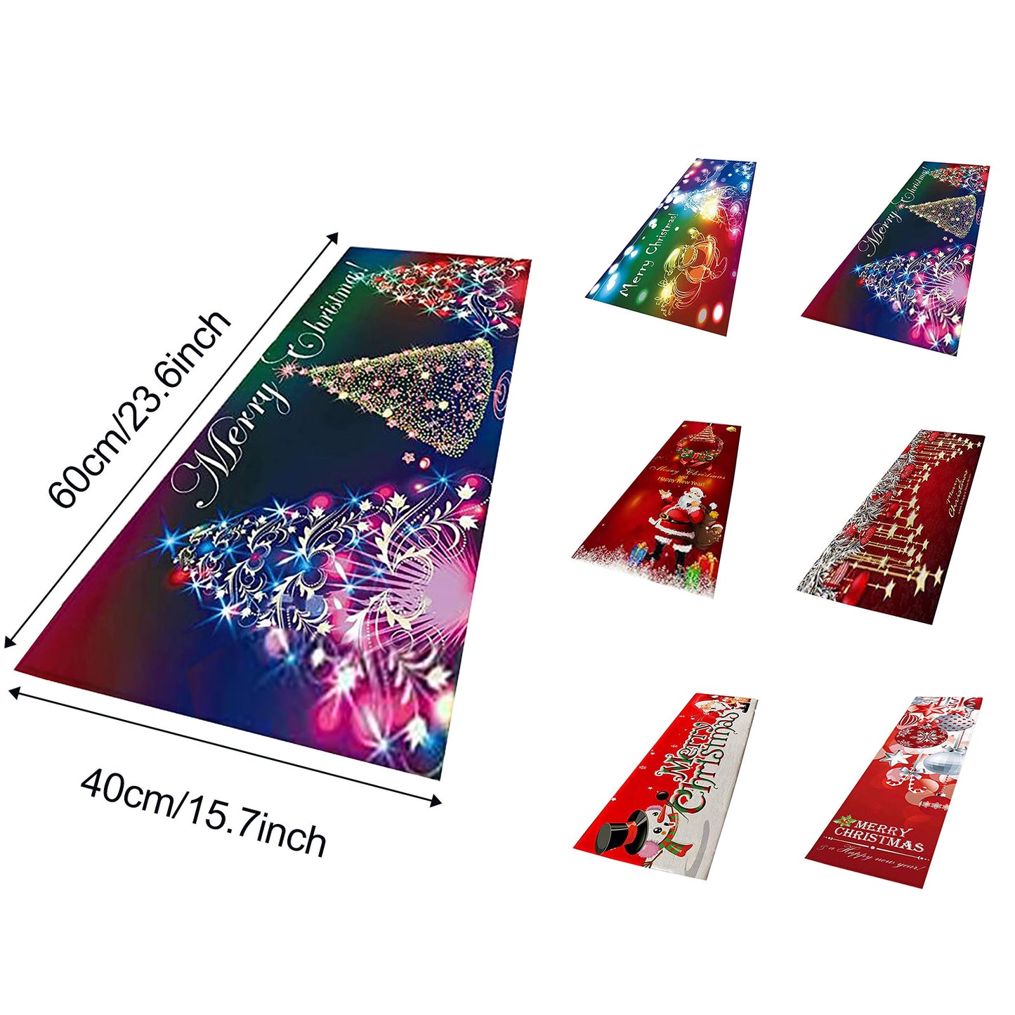Christmas Flannel Floor Mat Bedroom Non-slip Fluffy Carpet