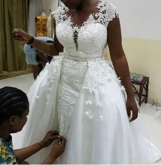 Mermaid Detachable Lace Mermaid Wedding Dress