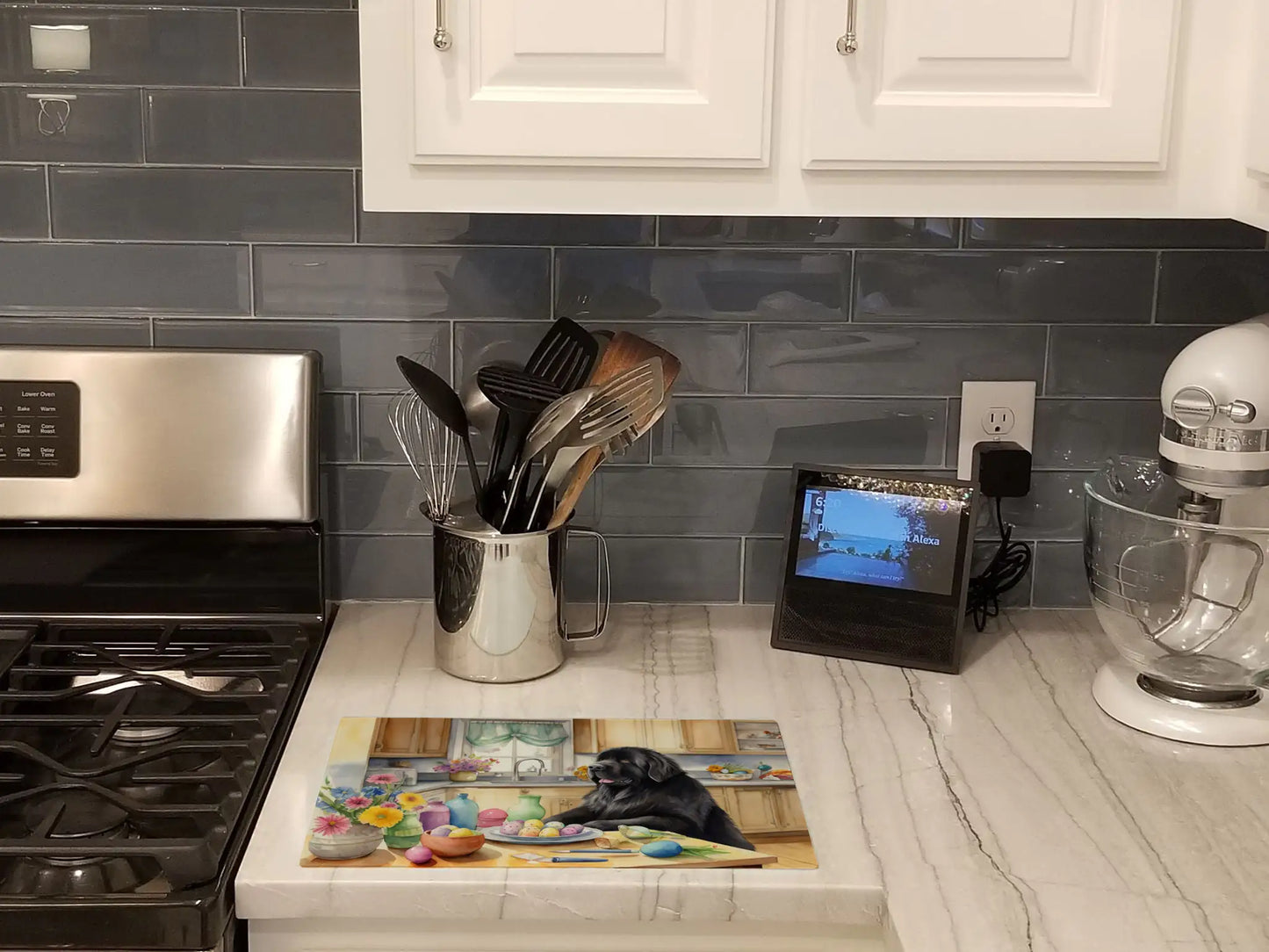 Decorating Easter Newfoundland Glass Cutting Board