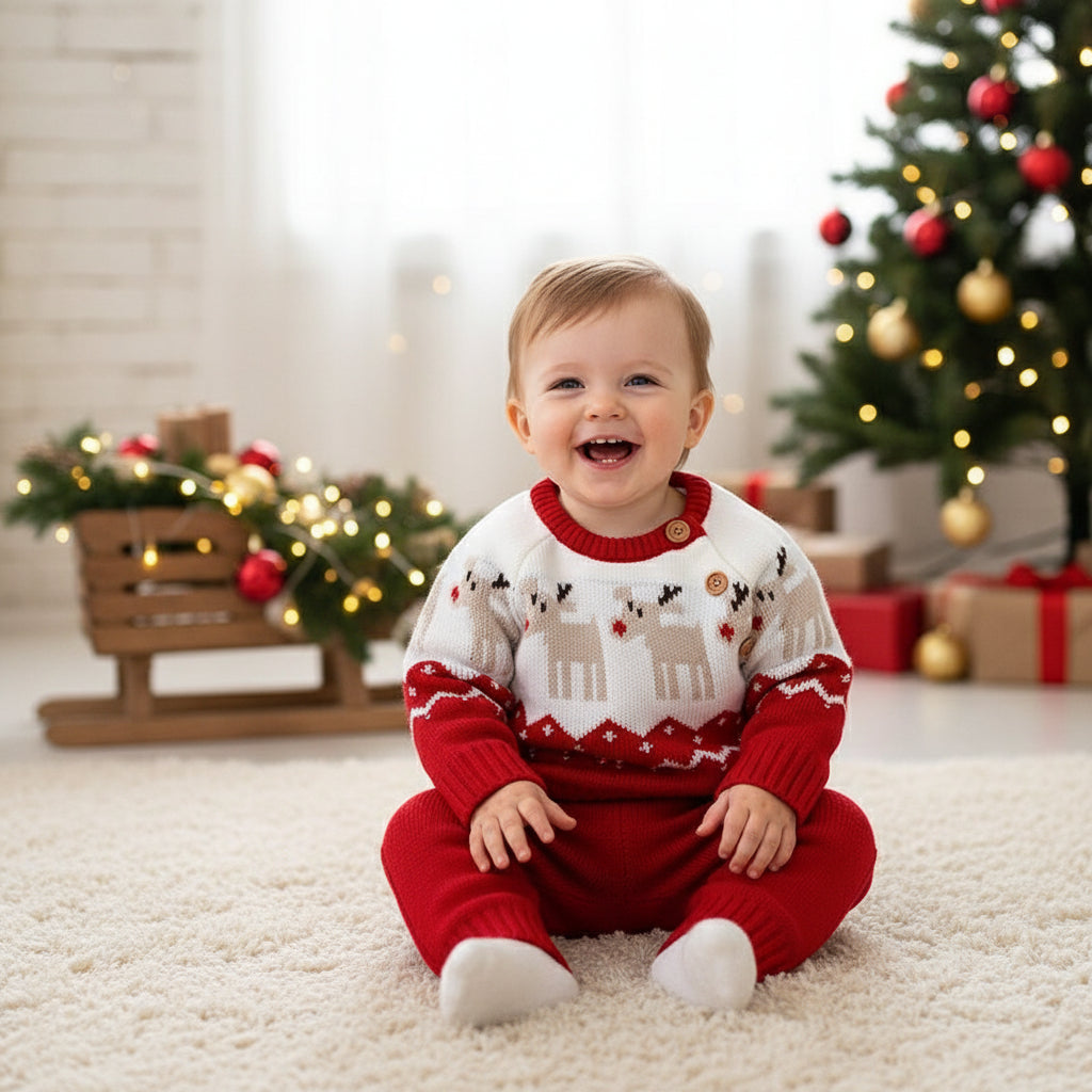 Cartoon Christmas elk sweater