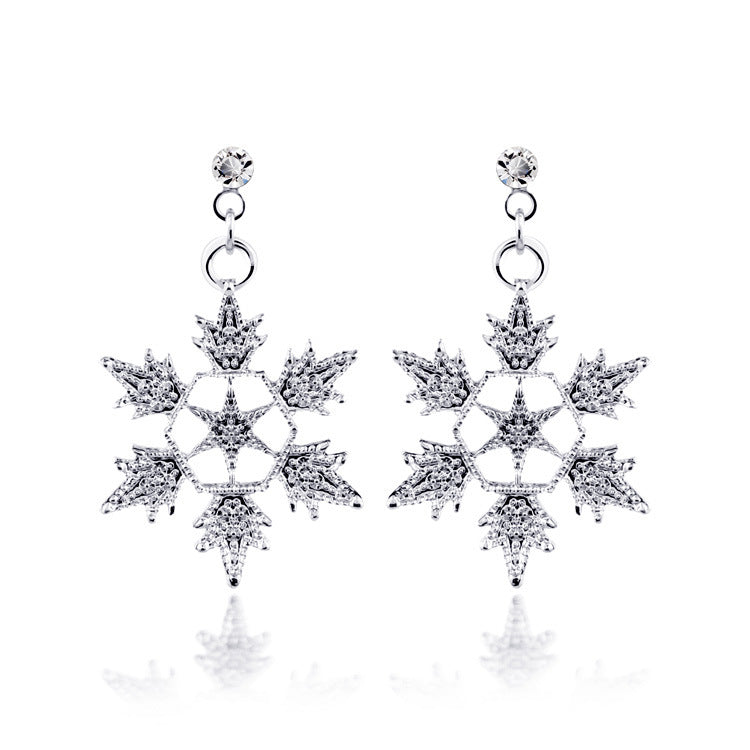 Exquisite Bridal  Snowflake Necklace, Earring Set, Wedding Jewelry,