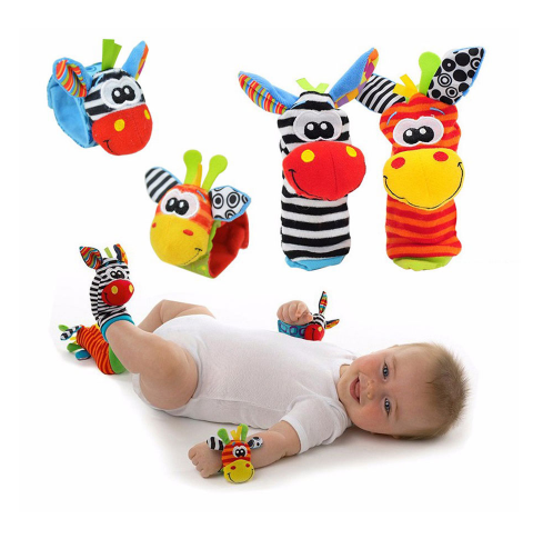 0-12 Months Soft Animal Rattle Infant Newborn Plush Baby Toy Wrist Strap Baby Foot Socks