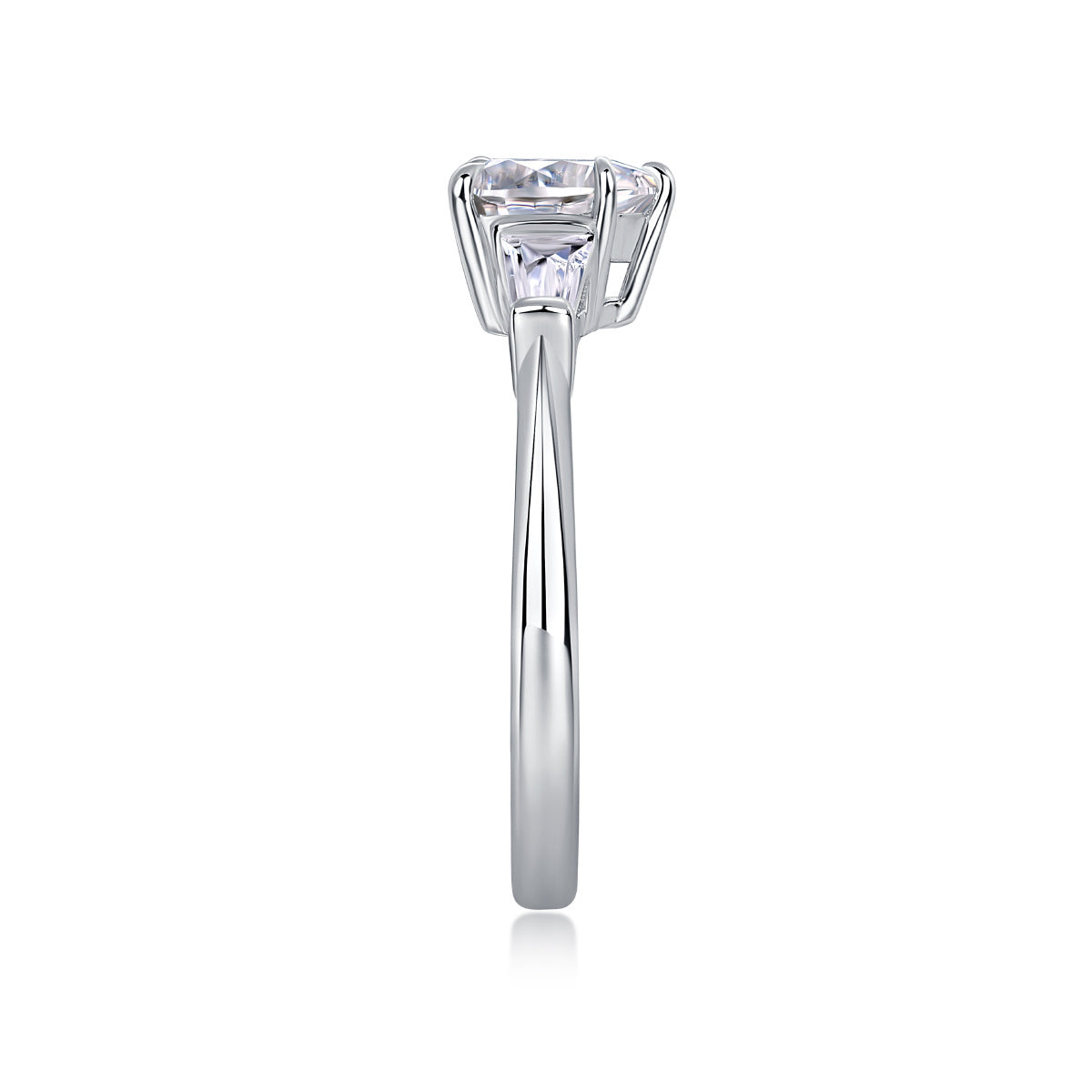 Large Diamond Ring Luxury Fashion Set Moissanite Silver Ring