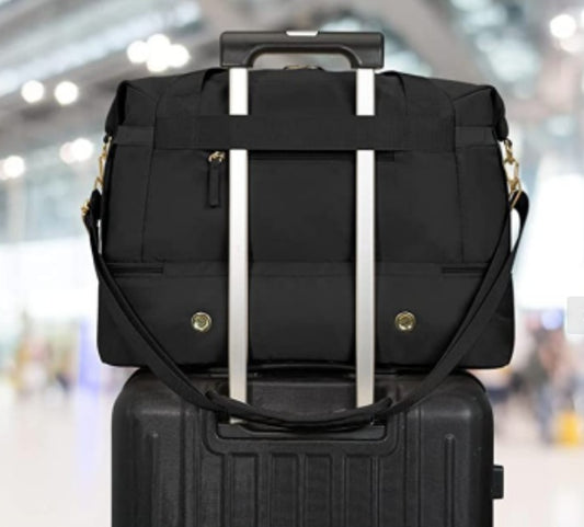 Travel Duffel Bag Sports Gym Bag For Girls Teen Birthday Gifts, Personal Item Weekender Bag Carry On Tote Bags For Women Men, Waterproof Overnight Luggage Bag With Trolley Sleeve