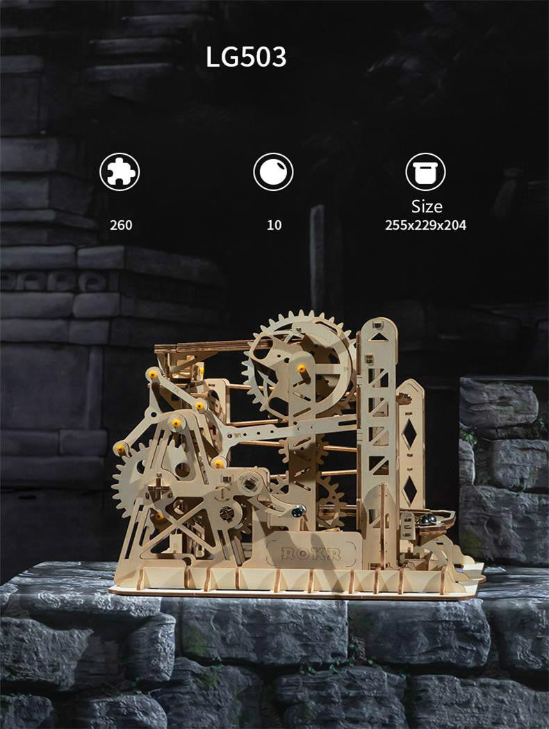 Wooden toy 3D hand-inserted puzzle gift mechanical transmission model