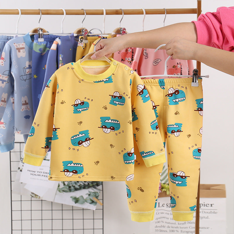 Children Plus Velvet Warm Clothing Winter Boys And Girls