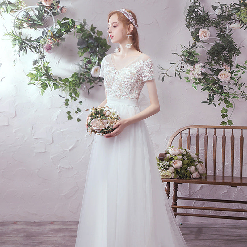 Bride small tail gauze dress skirt