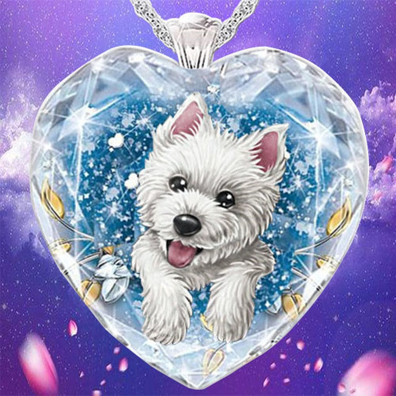 Women's Crystal Peach Heart Necklace Pendant