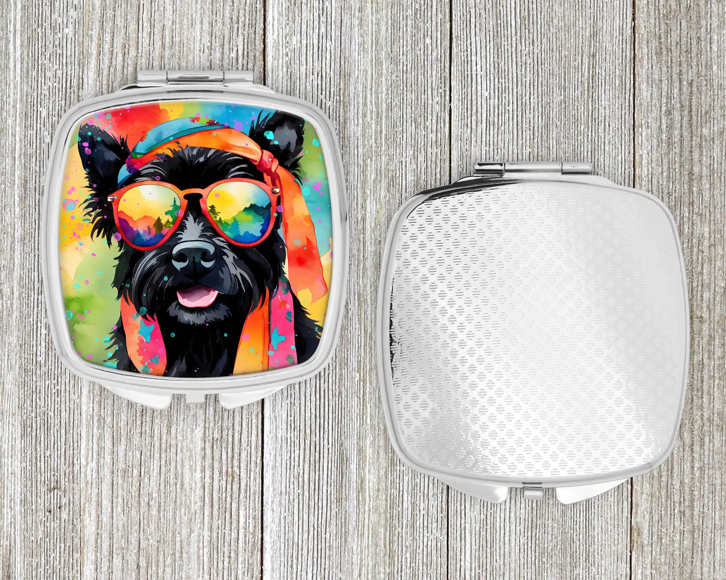 Scottish Terrier Hippie Dawg Compact Mirror