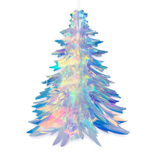 Neon Film Christmas Tree Pendant Ornaments Party  Decorations Colorful Bells