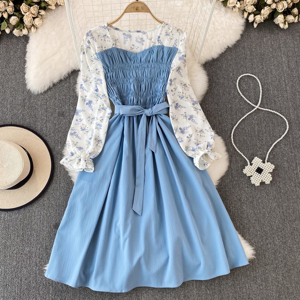 Fashion Round Neck Floral Dress
