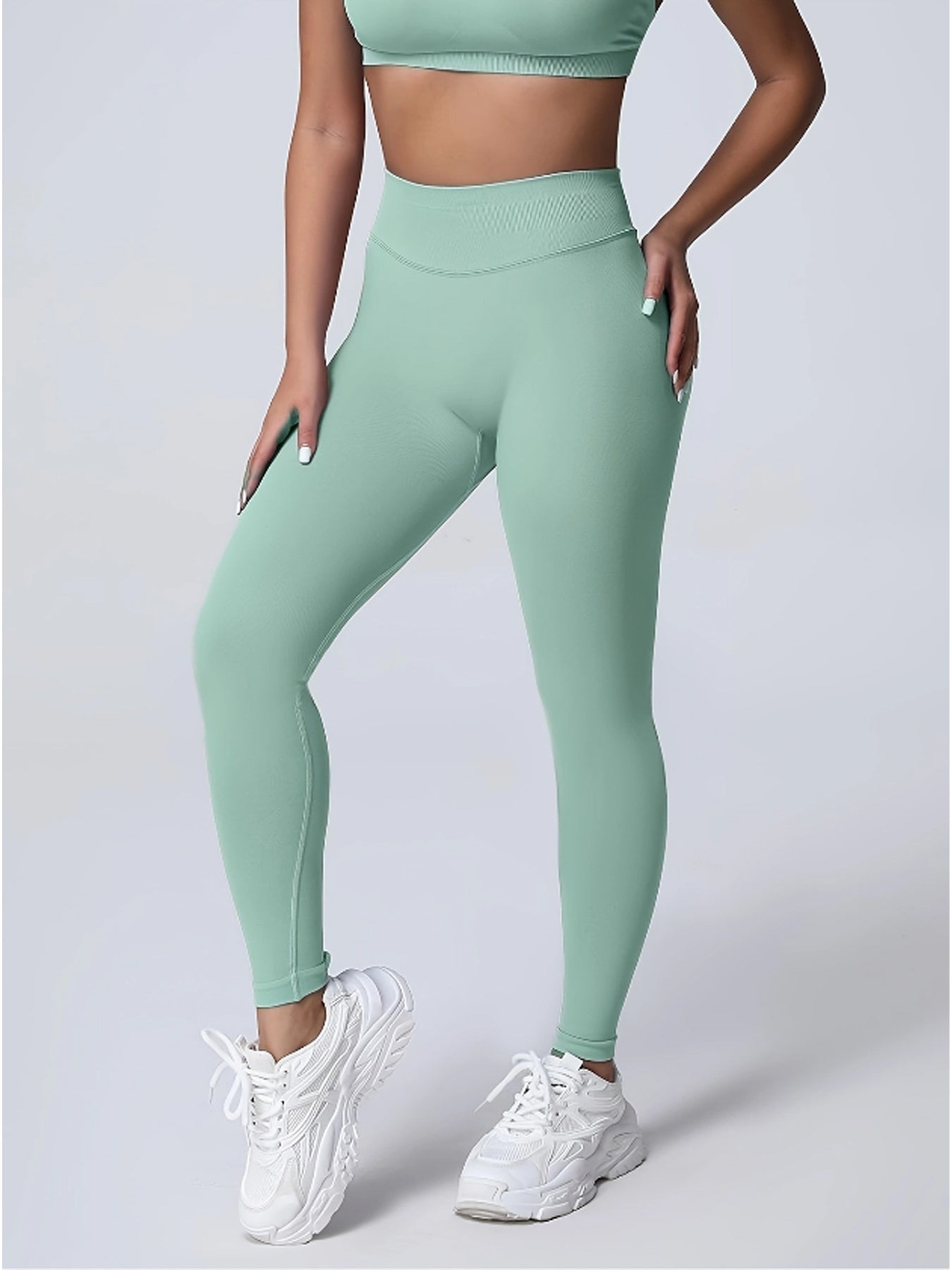 Seamless Women Soft Hue Hidden Scrunch Butt Workout Leggings For Women