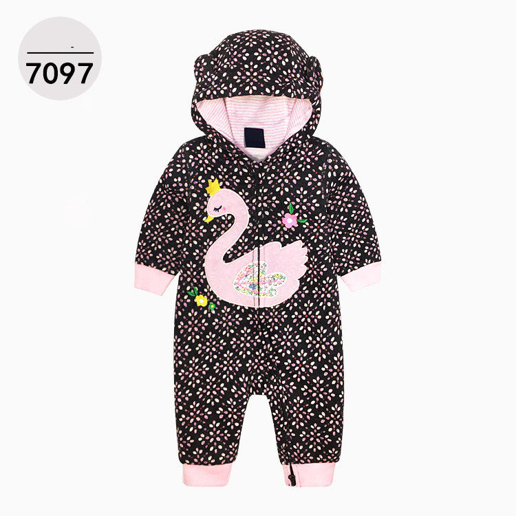 Double Layer One-piece Zipper Hooded Sweater For Children