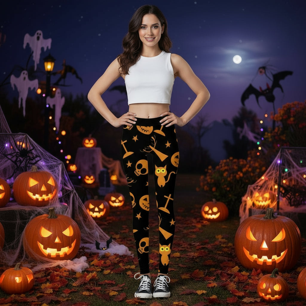 Women's Fashion Halloween High Waist Elastic Yoga Sports Leggings