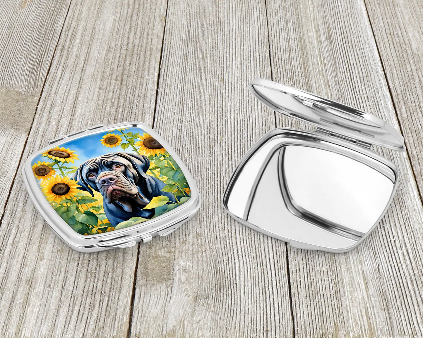 Neapolitan Mastiff in Sunflowers Compact Mirror