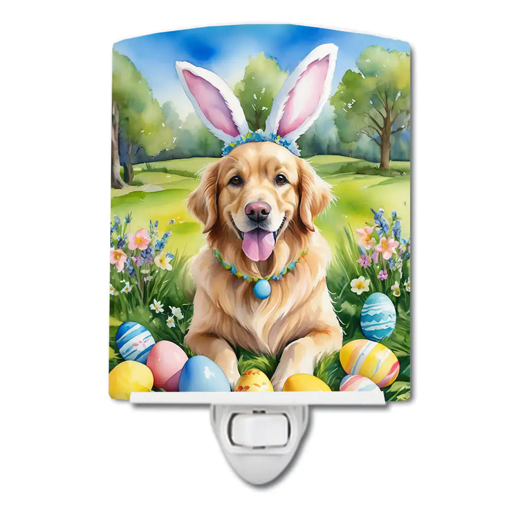 Golden Retriever Easter Egg Hunt Ceramic Night Light