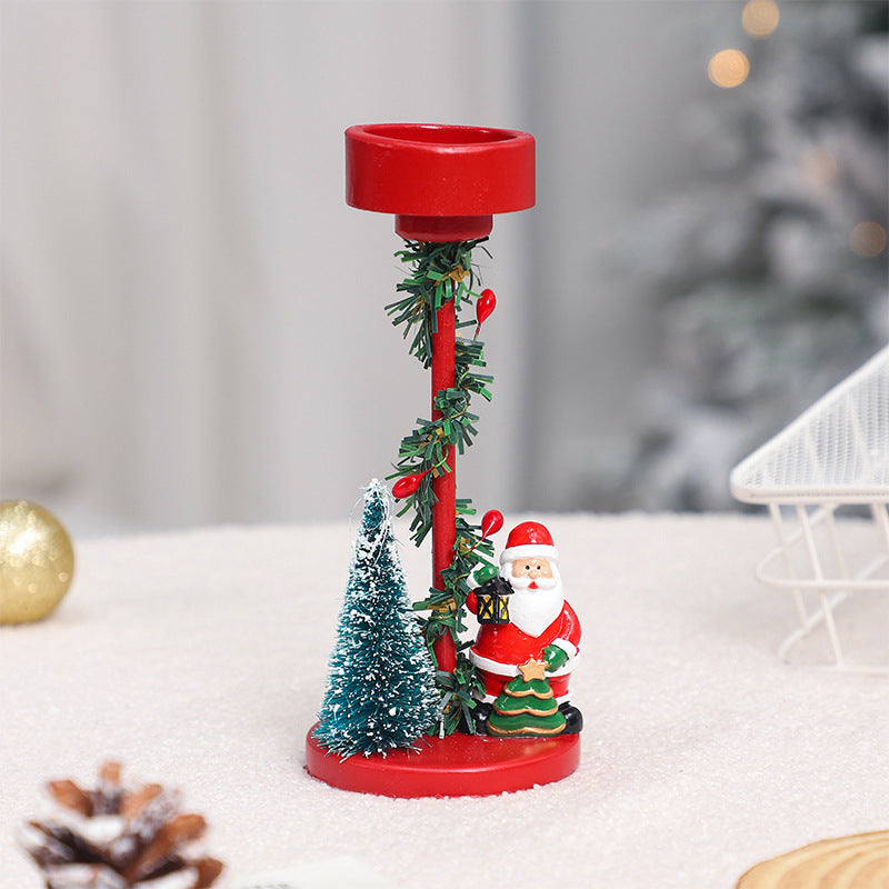 Decorations Resin Christmas Tree Elderly Candlestick